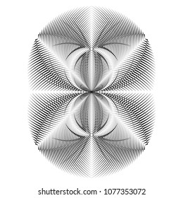 Abstract halftone lines creative geometric pattern. Vector modern design black and white background.