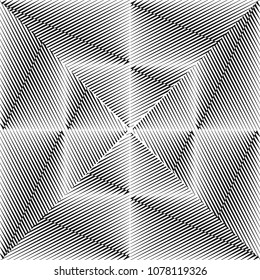 Abstract halftone lines creative geometric background. Vector modern design black and white pattern.