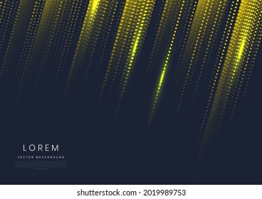 Resumen de líneas de medio tono diagonal amarillo sobre fondo azul oscuro con espacio de copia para texto. Ilustración del vector