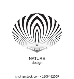 Abstract halftone lines floral background, geometric dynamic pattern, vector modern design sign, symbol, emblem, decoration.