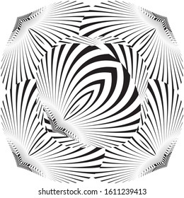 Abstract halftone lines floral background, geometric dynamic pattern, vector modern design texture.