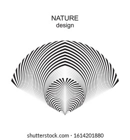 Abstract halftone lines floral background, geometric dynamic pattern, vector modern design sign, symbol, logo, emblem, icon.