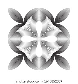 Abstract halftone lines floral background, creative geometric pattern, vector modern design texture.