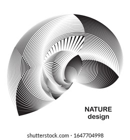Abstract halftone lines floral background, creative geometric dynamic nature pattern, vector modern design texture.