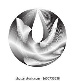 Líneas abstractas de medio tono de fondo floral, diseño creativo geométrico dinámico, textura vectorial de diseño moderno.
