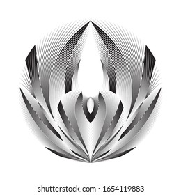 Abstrakte Halbtonlinien, floraler Hintergrund, kreatives geometrisches dynamisches Muster, moderne Design-Struktur der Vektorillustration.