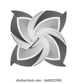 Abstract halftone lines floral background, geometric dynamic pattern, vector modern design texture.