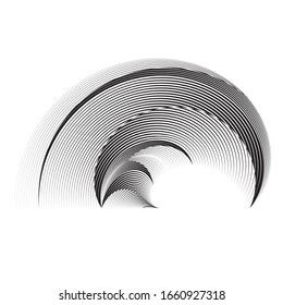 Líneas abstractas de medio tono de fondo floral, patrón geométrico dinámico, textura vectorial de diseño moderno.