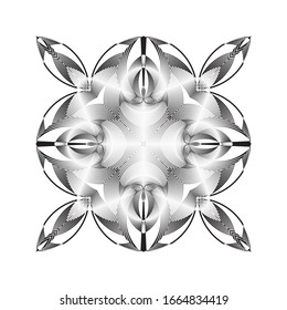 Abstract halftone lines floral background, creative geometric pattern, ornament, vector modern design texture.