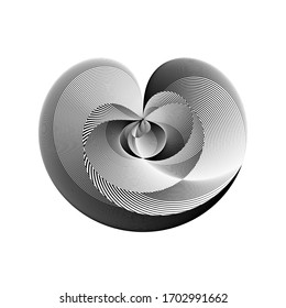 Abstract halftone lines floral background, geometric circle pattern, ornament, vector modern design texture.