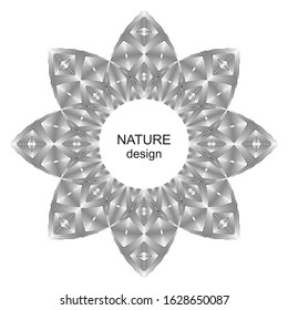 Abstract halftone lines floral circle background, geometric dynamic pattern, vector modern design element.