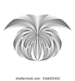 Abstract halftone lines floral optical art texture background. Mixed media