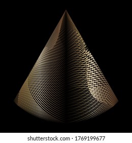 Abstract halftone lines gold metallic background, geometric dynamic pattern, vector modern design texture for card, cover, poster, decoration.