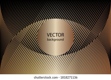 Abstract halftone lines gold metallic effect background, geometric dynamic gold pattern, vector modern design texture for card, banner, cover, flyer, poster, decoration.