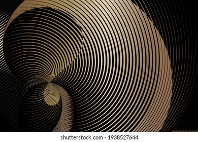 Abstract halftone lines gold metallic effect background, geometric dynamic pattern, vector modern design texture for card, cover, poster, banner, flyer.