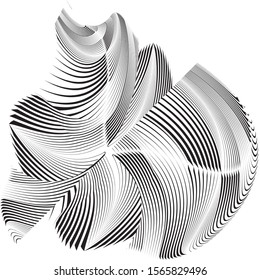 Abstract halftone lines grunge optical art background, creative geometric dynamic pattern, vector modern design texture, mixed media.