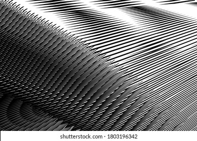 Abstract halftone lines metallic effect background, geometric dynamic pattern, vector modern design texture for card, cover, poster, decoration.