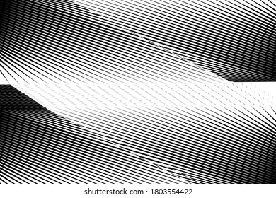 Abstract halftone lines metallic effect background, geometric dynamic pattern, vector modern design texture for card, banner, cover, flyer, poster, decoration.