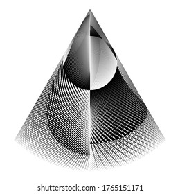 Resumen de fondo de movimiento de líneas de medio tono, patrón geométrico creativo en blanco y negro, textura de diseño moderno vectorial para tarjeta, cubierta, afiche, decoración.