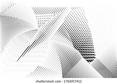 Abstract halftone lines motion fluid background, black and white pattern, vector modern design texture for card, cover, poster, decoration.