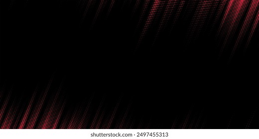 Abstract halftone lines in red and black, grunge dots, vector illustration.