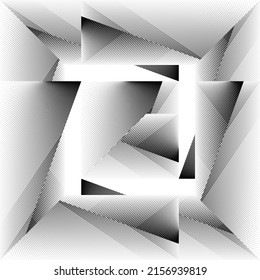 Abstract halftone lines square background, creative geometric pattern, vector modern design texture.