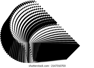 Abstract halftone lines waved background, creative geometric dynamic pattern, vector modern design texture.