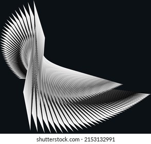 Abstract halftone lines waved background, creative geometric pattern, vector modern design texture.