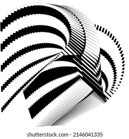 Abstract halftone lines waves background, creative geometric dynamic pattern, vector modern design texture.