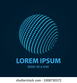 Abstract Halftone Logo Design Element. Disco lights. Vector illustration.