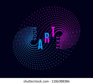 Abstract Halftone Logo Design Element . Spiral Dots With Duo Tone Effect. Vector Illustration Background 