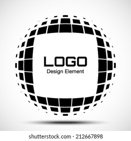 Abstract Halftone Logo Design Element, vector illustration 