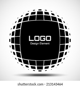Abstract Halftone Logo Design Element, vector illustration 