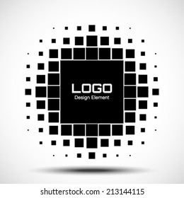 Abstract Halftone Logo Design Element, vector illustration 
