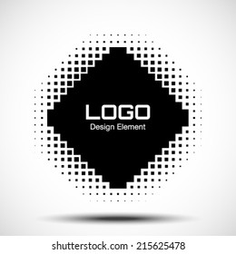 Abstract Halftone Logo Design Element, vector logo illustration 