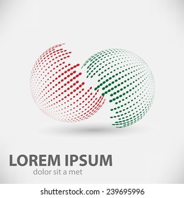 Abstract Halftone Logo Design Element. Vector illustration.