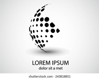 Abstract Halftone Logo Design Element. Vector illustration.