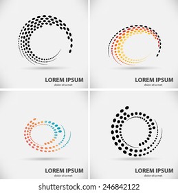 Abstract Halftone Logo Design Element. Vector illustration.