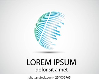 Abstract Halftone Logo Design Element. Vector illustration.