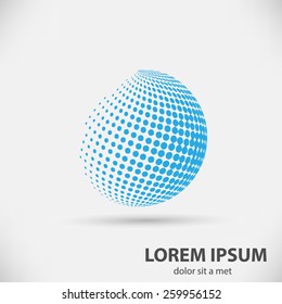Abstract Halftone Logo Design Element. Vector illustration.