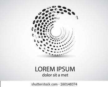 Abstract Halftone Logo Design Element. Vector illustration.
