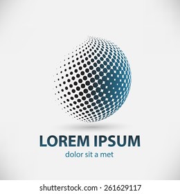 Abstract Halftone Logo Design Element. Vector illustration.
