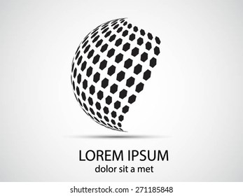 Abstract Halftone Logo Design Element. Vector illustration.