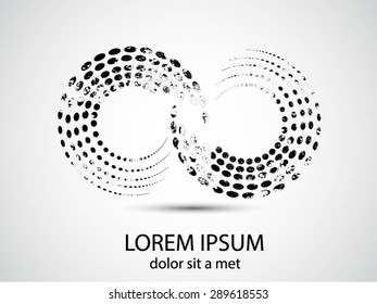 Abstract Halftone Logo Design Element. Vector illustration.