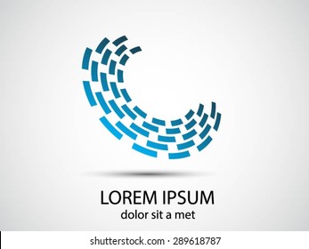 Abstract Halftone Logo Design Element. Vector illustration.