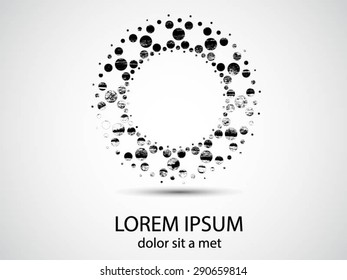 Abstract Halftone Logo Design Element. Vector illustration.
