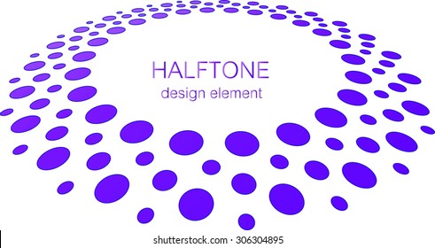 Abstract Halftone Logo Design Element, white background vector illustration