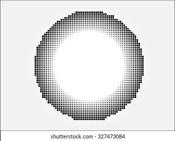 Abstract halftone logo design element in the form of a circle 