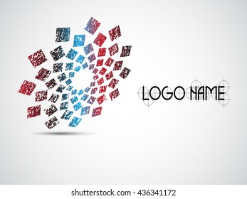 Abstract Halftone Logo Design Element. Vector illustration.