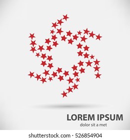 Abstract Halftone Logo Design Element with Stars. Vector illustration.